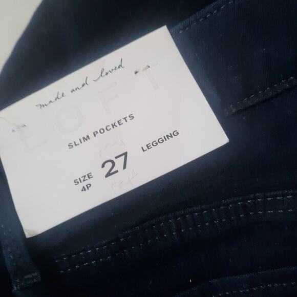 New Loft denim leggings size 4 / 27 - Picture 2 of 3
